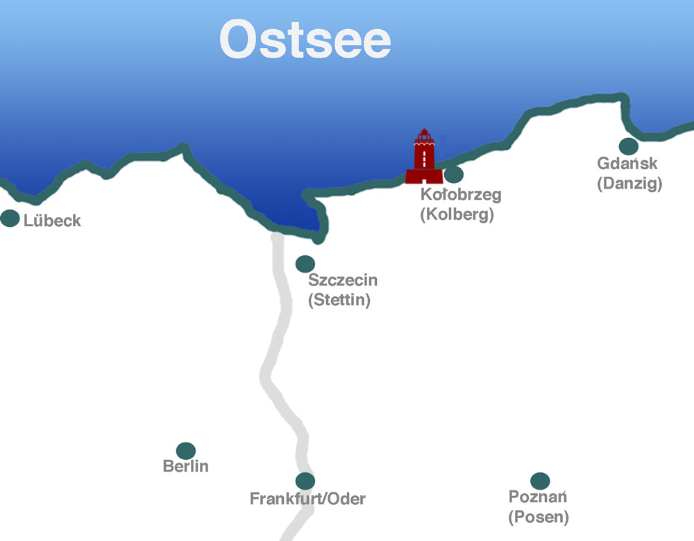 Kolberg Polen Karte