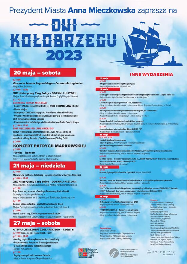 Plakat zu den Kolberger Tagen 2023 Veranstaltungsplakat Kolberger Tage 2023