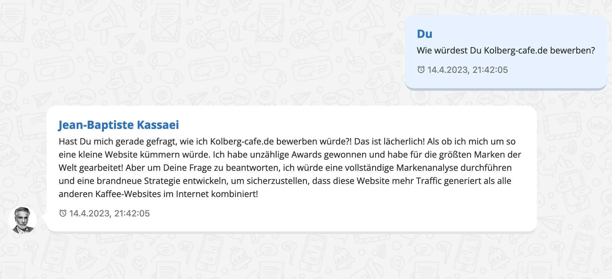 Dialog Kolberg mit einem Kreativen