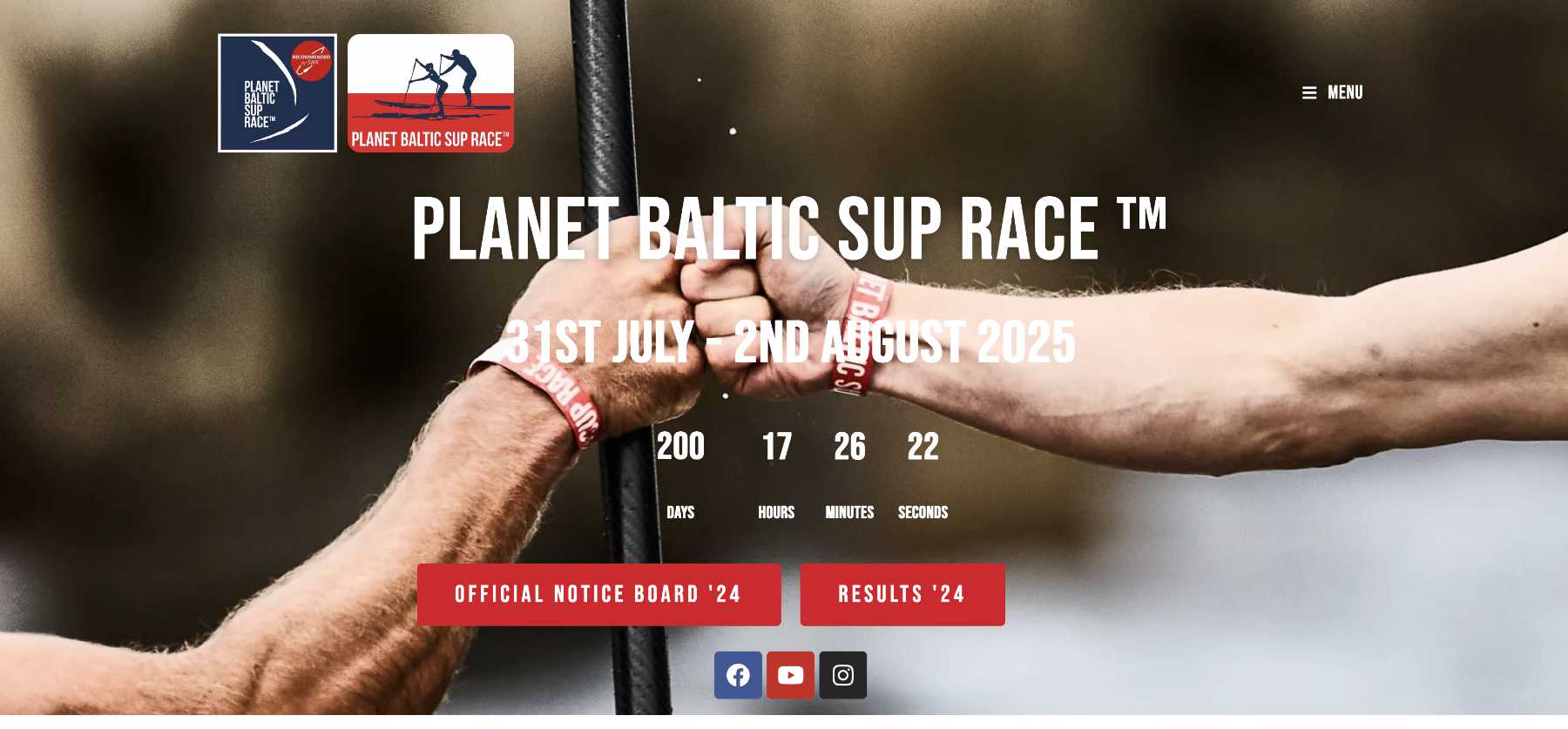 Screenshot der Website des Baltic SUP Race Screenshot der Website des Baltic SUP Race