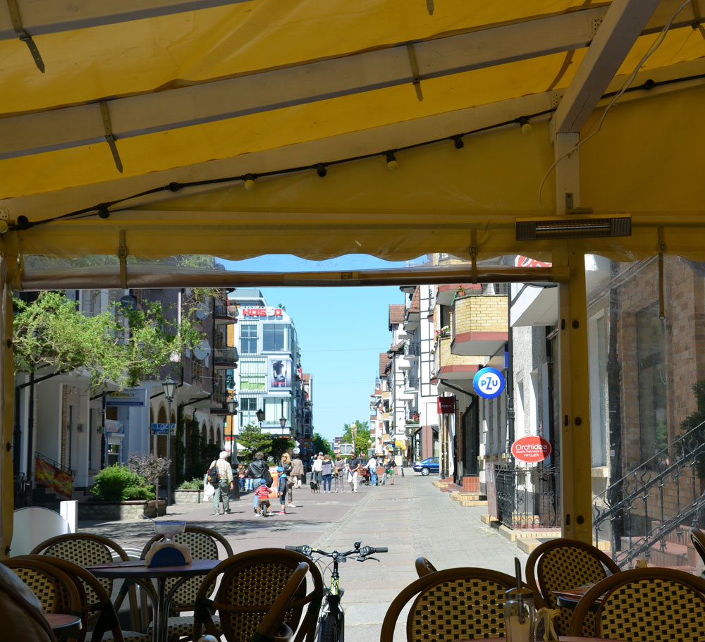 Blick vom Café Fantazja in Kolberg. Foto: Kolberg-Café Blick vom Café Fantazja in Kolberg. Foto: Kolberg-Café