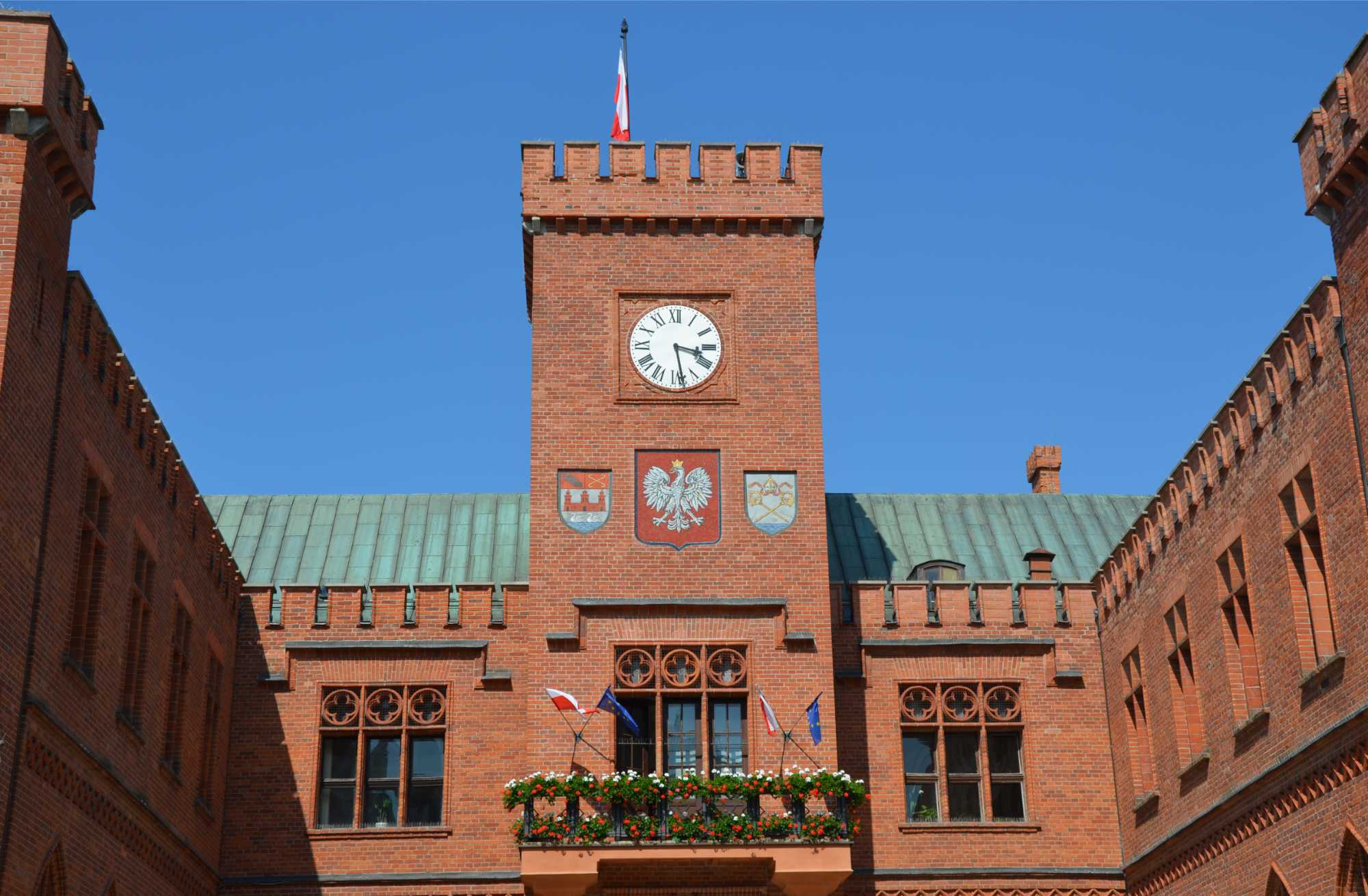 Das Rathaus von Kolberg, Eingansseite. Foto: Kolberg-Cafe