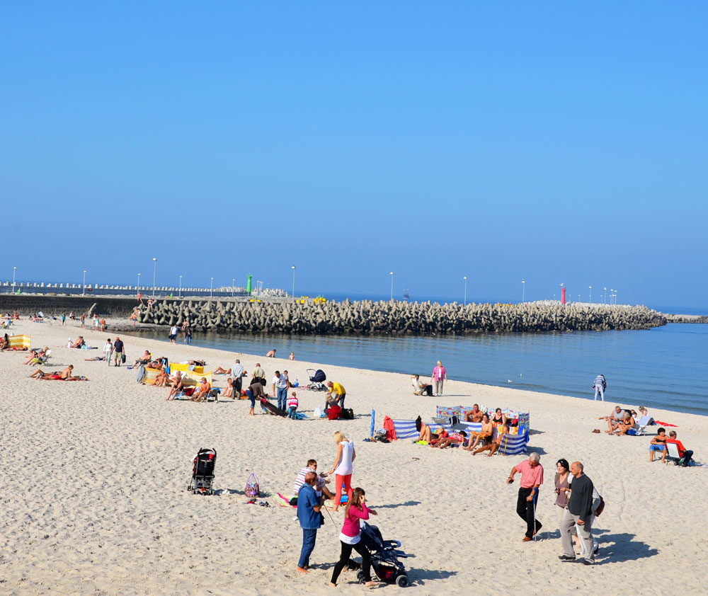 Strand in Kolberg. Foto: Kolberg-Café